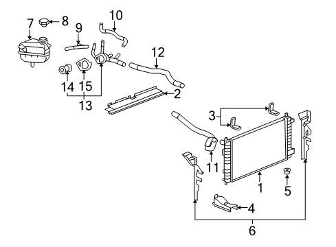 2009 Saturn Aura Thermostat Assembly, Engine Coolant Diagram for 12572866