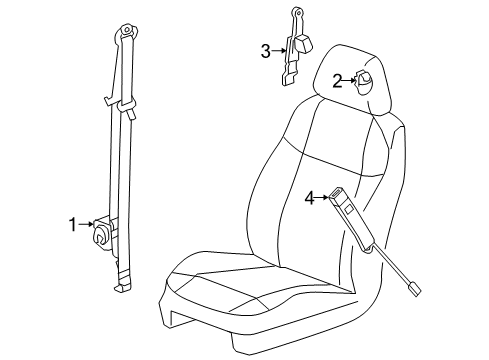 2008 Hummer H3 Front Seat Belts Diagram