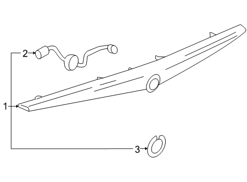 2004 Cadillac XLR High Mount Stop Lamp Emblem Assembly Diagram for 10334204