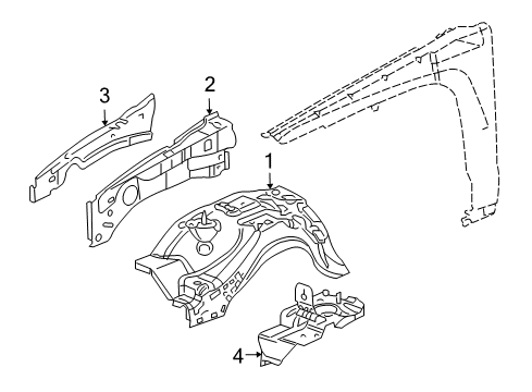 2009 Hummer H3T Inner Components - Fender Diagram