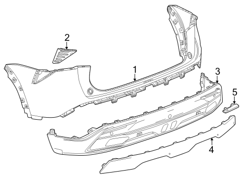 2024 Chevy Trax Bumper & Components - Rear Diagram 1 - Thumbnail