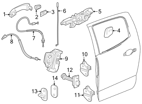 2023 Chevy Colorado Front Door Diagram