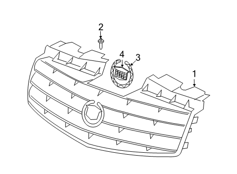 2003 Cadillac CTS Grille & Components Diagram