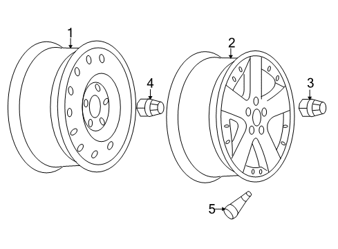 2005 Pontiac Montana Wheels, Covers & Trim Diagram 1 - Thumbnail