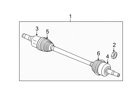 2012 Chevy Equinox Rear Axle, Rear Axle Shafts & Joints Diagram