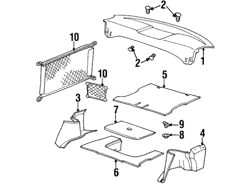 2001 Saturn SC2 Retainer,Rear Window Panel Trim *Medium Duty Bisc Ii Diagram for 21038148