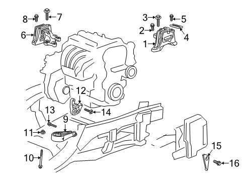 2019 GMC Terrain Engine & Trans Mounting Diagram 2 - Thumbnail