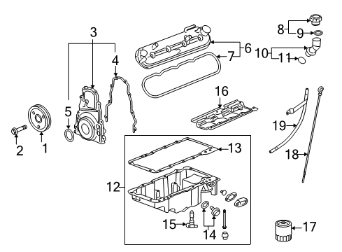 2006 Chevy Impala Engine Parts & Mounts, Timing, Lubrication System Diagram 2 - Thumbnail