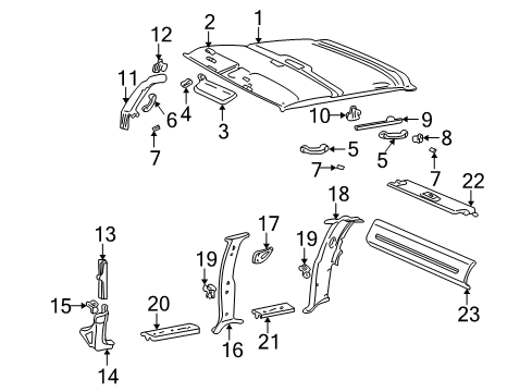 1996 GMC C2500 Interior Trim - Cab Diagram 3 - Thumbnail