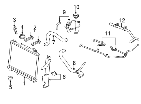 2013 Cadillac CTS Radiator & Components Diagram 6 - Thumbnail