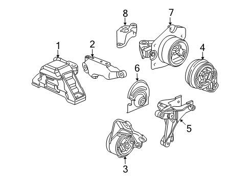 2010 Chevy Cobalt Engine & Trans Mounting Diagram 1 - Thumbnail