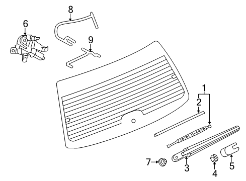 2013 Chevy Captiva Sport Wiper & Washer Components Diagram 1 - Thumbnail