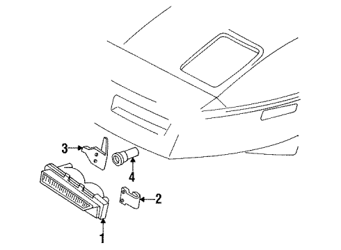 1989 Chevy Corvette Lamp, Parking Diagram for 16500702