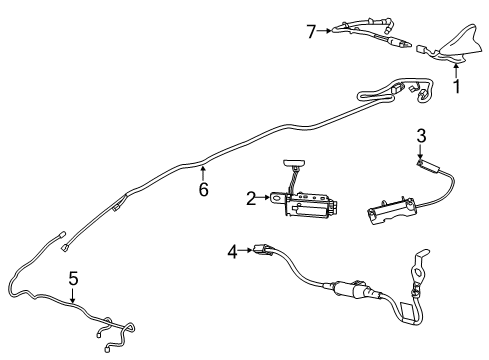 2015 Chevy SS Antenna Assembly, High Frequency Eccn=5A991 Diagram for 23378035