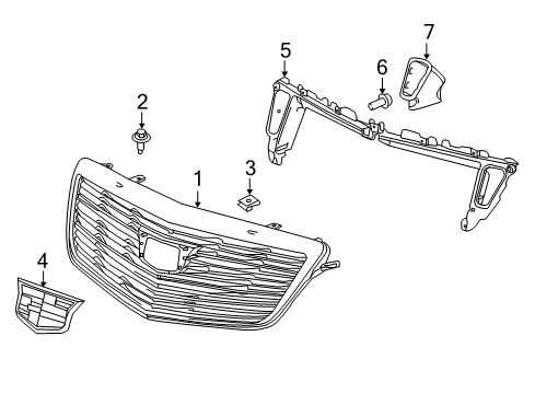 2015 Cadillac ATS Grille & Components Diagram 4 - Thumbnail