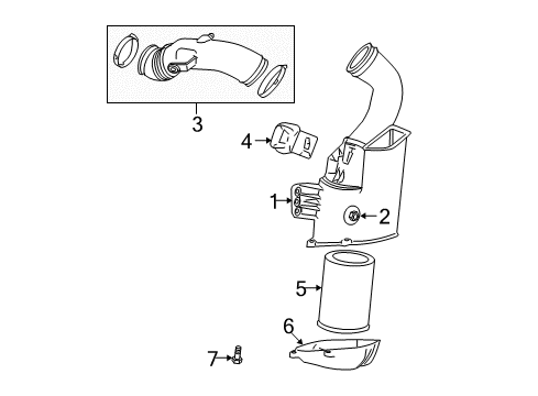 2007 Chevy Cobalt Cover,Air Cleaner Housing Diagram for 19259839