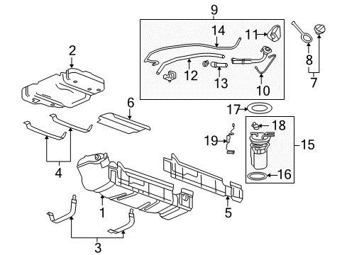 2007 Chevy Suburban 2500 Fuel Tank Meter/Pump SENSOR KIT Diagram for 88965441