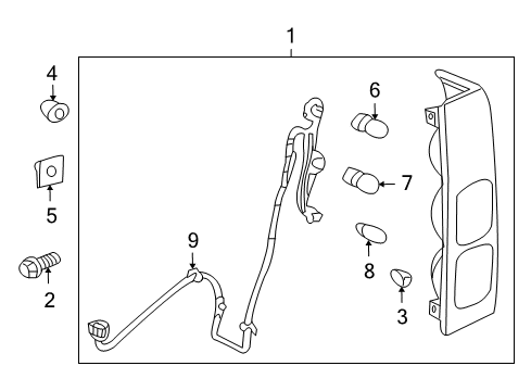 2009 Hummer H3T Retainer,Tail Lamp Diagram for 11562421