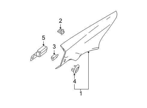 2004 Pontiac Grand Prix Panel Assembly, Quarter Upper Trim *Light Opel Gray Diagram for 15258316