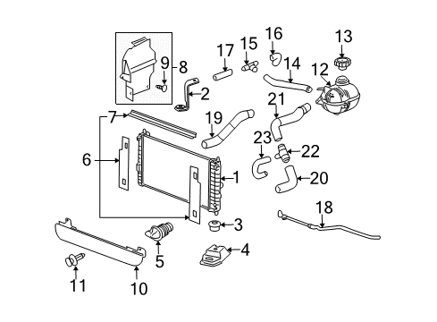 2009 Chevy Cobalt Radiator Assembly Diagram for 22717621