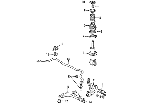 2000 Oldsmobile Intrigue Strut Asm,Front Suspension Diagram for 22400000