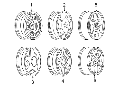 2005 Chevy Impala Wheel Rim, 17X6.5 Aluminum 52Mm Outside 115Mm Bellcrank *Polished Diagram for 9594456