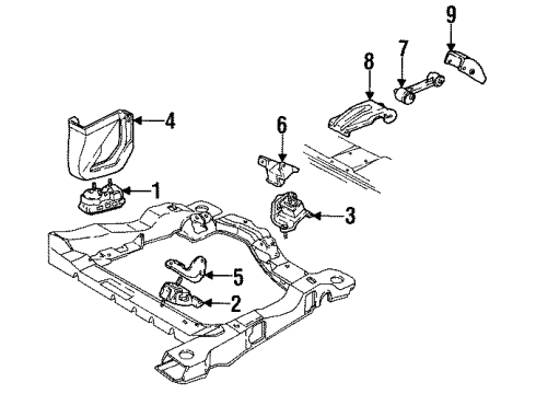 1987 Oldsmobile Cutlass Ciera Engine & Trans Mounting Diagram 2 - Thumbnail