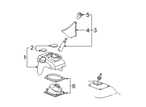 2004 GMC Canyon Console Assembly, Front Floor *Dark Pewter Diagram for 10391721