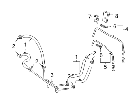 2005 Pontiac Vibe Transmission Fluid Cooler Inlet Pipe Diagram for 88969161