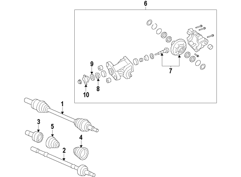 2015 Chevy SS Rear Axle Shafts & Differential Diagram