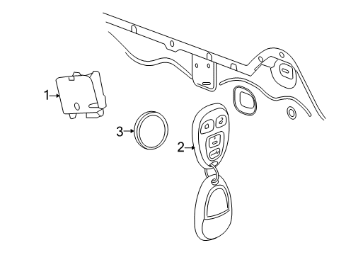 2007 Saturn Sky Receiver Assembly, Remote Control Door Lock Diagram for 15916769