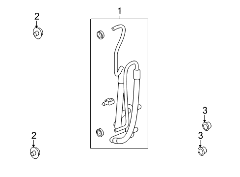 2010 Saturn Vue Transmission Fluid Cooler Radiator Side Inlet And Outlet Pipe Diagram for 96455640