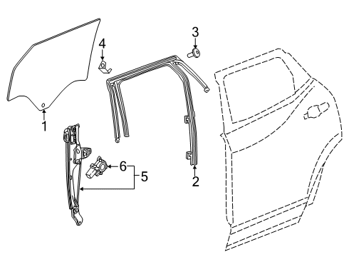 2024 Chevy Blazer Glass - Rear Door Diagram