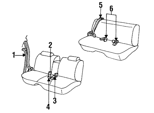 1998 Pontiac Bonneville Passenger Seat Belt Kit (Retractor Side) Diagram for 12532021