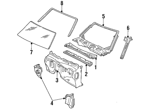 1991 Chevy S10 Blazer Panel, Front Side Door Opening Frame Diagram for 15537942