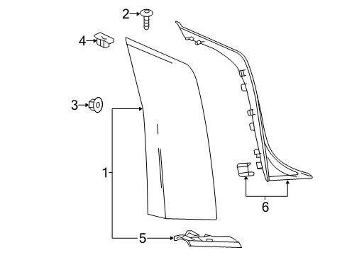 2015 Cadillac ATS Lamp Assembly, Rear Body Structure Stop Diagram for 84540024