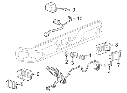 2023 GMC Sierra 1500 BRACKET-RR PARK ASST ALARM SEN *SERV PRIMER Diagram for 86785230