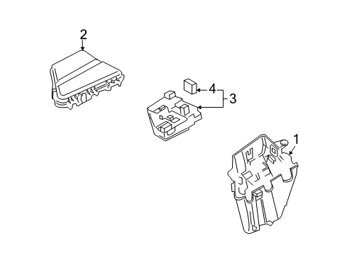 2005 Cadillac STS Bracket,Multiuse Relay & Fuse Diagram for 25738787