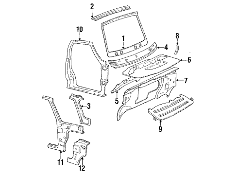 1996 Chevy Lumina APV Antenna Assembly, Radio (Slot Antenna) Diagram for 12520120