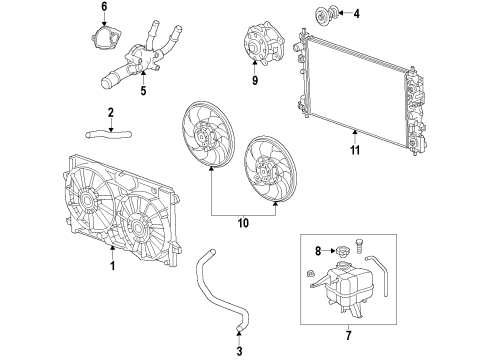 2016 Chevy Impala Shutter Assembly, Front Bumper Diagram for 23487243