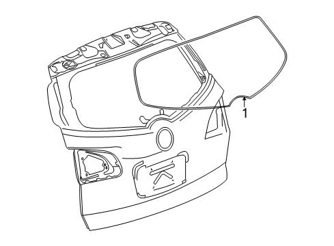 2013 Buick Enclave Lift Gate - Glass & Hardware Diagram