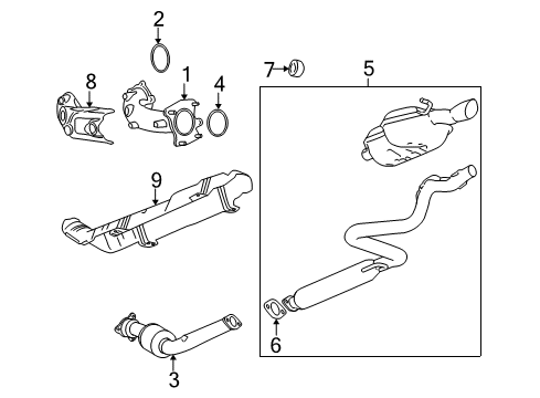 2008 Chevy Cobalt Exhaust Resonator Pipe Assembly Diagram for 19210866