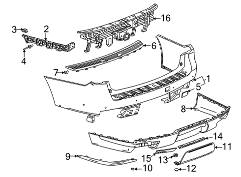 2022 Cadillac Escalade ESV GUIDE ASM-RR BPR FASCIA Diagram for 85115425