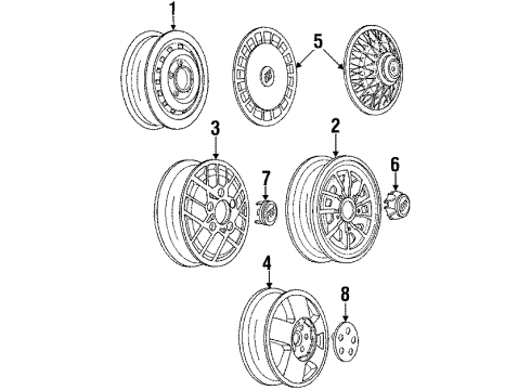 1989 Buick LeSabre Wheels, Covers & Trim Diagram