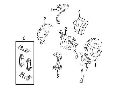 2003 Cadillac DeVille Brake Components, Brakes Diagram 1 - Thumbnail