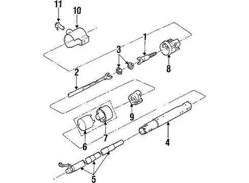 1984 Buick Electra Steering Column Assembly Diagram 1 - Thumbnail