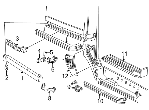 1993 Chevy Astro Sliding Door Hardware Diagram 1 - Thumbnail