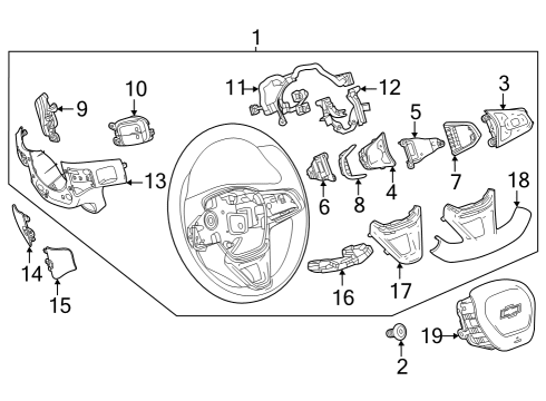 2023 Chevy Trailblazer Cover, Strg Whl Airbag Acc Hole *Jet Black Diagram for 42649323