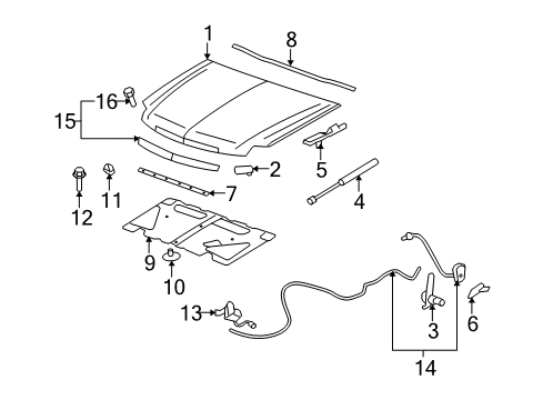 2013 GMC Yukon XL 2500 Molding Assembly, Hood Front *Ex Brt Chrom Diagram for 15137020