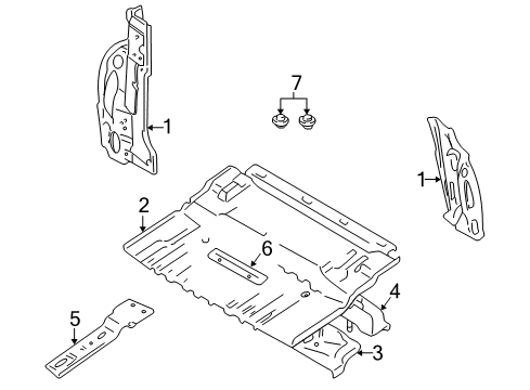 2001 Chevy Tracker PANEL, Floor And Toe Panel Diagram for 30027284